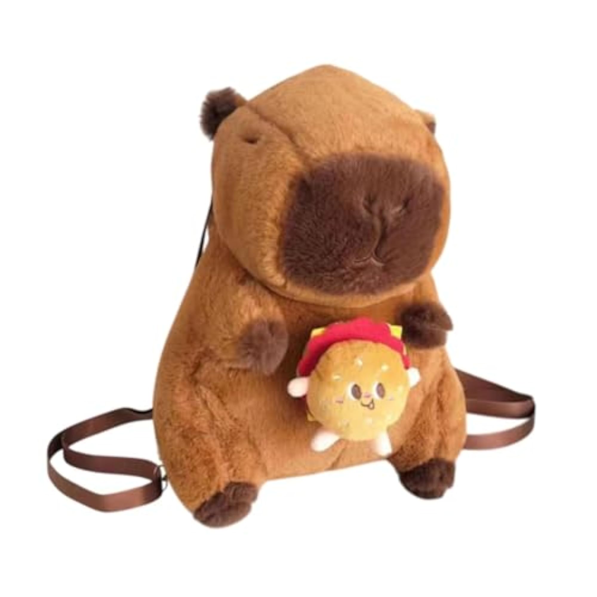 Plush Capybara Cartoon Backpack for Casual Outdoor Shopping